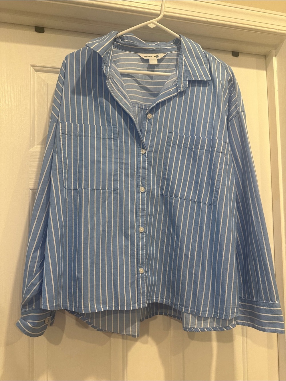 Blue Striped Button-Up Shirt